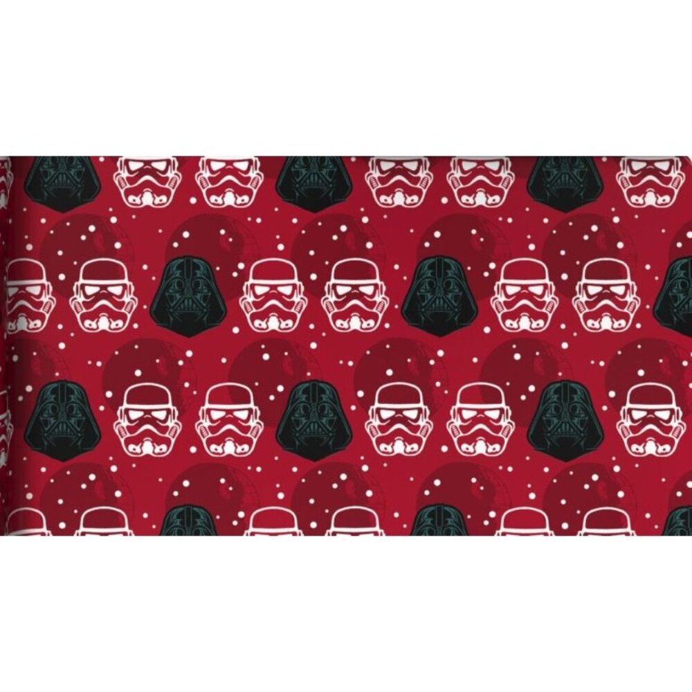 Hallmark Wrapping Paper Christmas Darth Vader Stormtrooper Helmets Red 25 sq ft
